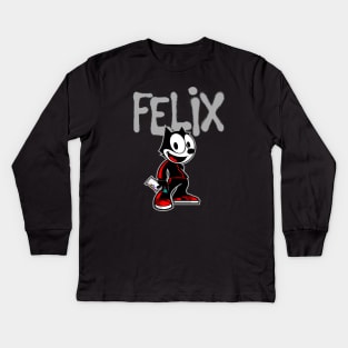 FELIX GRAFFITI - 4 dark tees Kids Long Sleeve T-Shirt